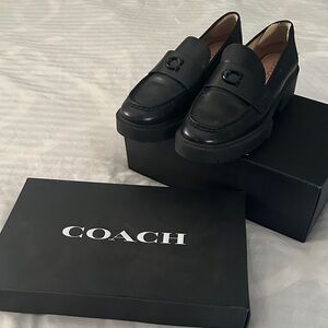 Coach Classic Black Leather Loafers